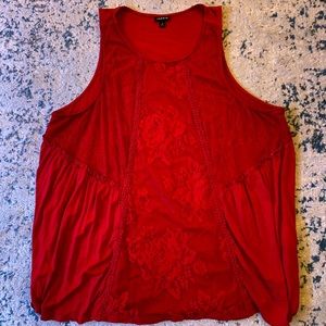 Red Lace Torrid Tank Top Size 3